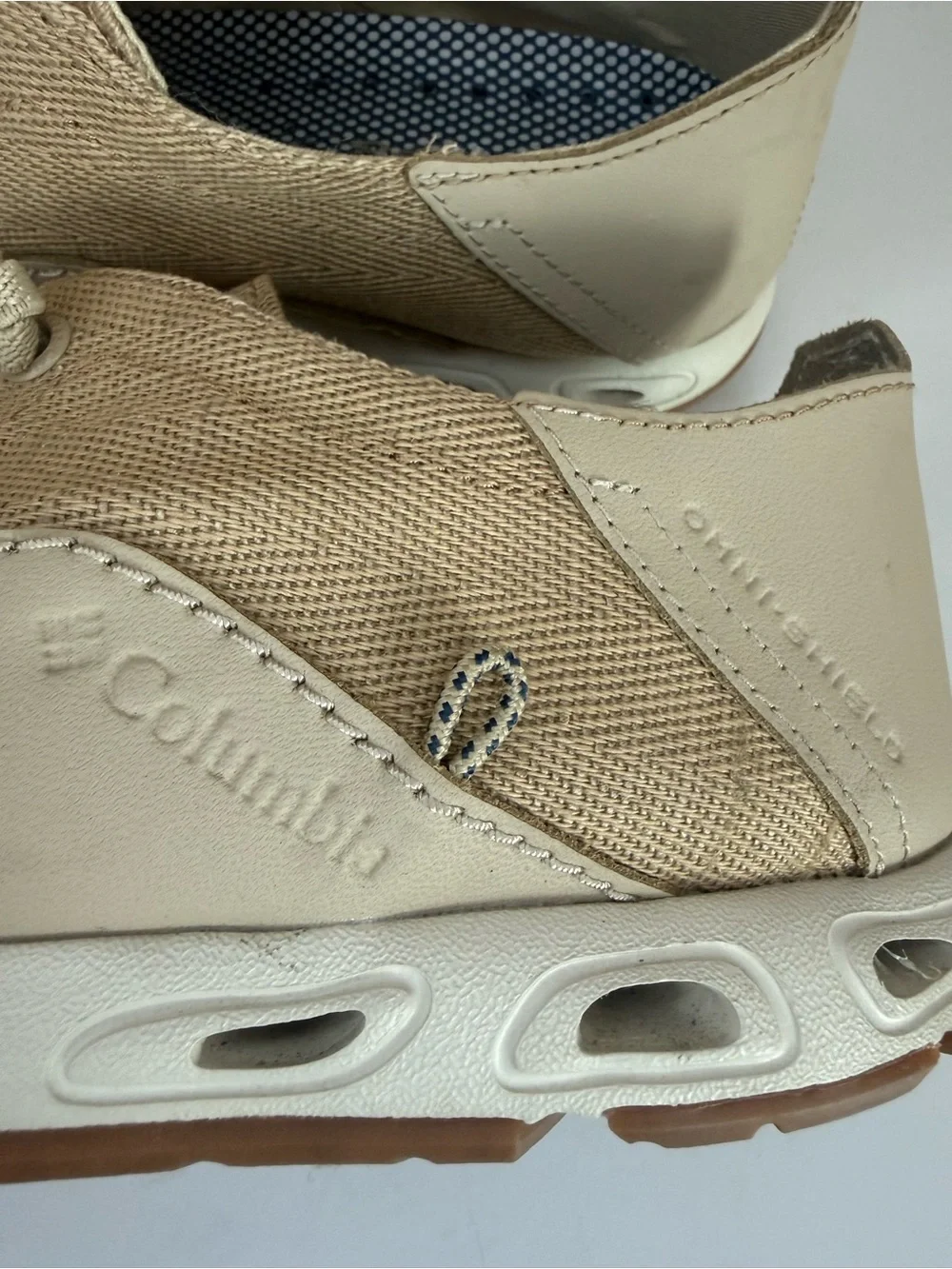 Columbia Mens PFG Bahama Vent Loco Relaxed III Boat Shoes Canvas Leather Tan 9.5